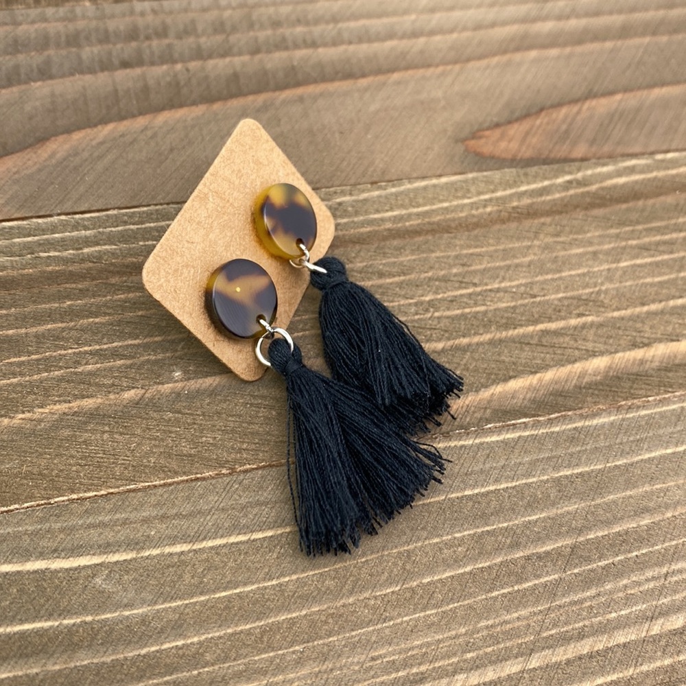 Tortoise Fringe Hand Crafted Earrings